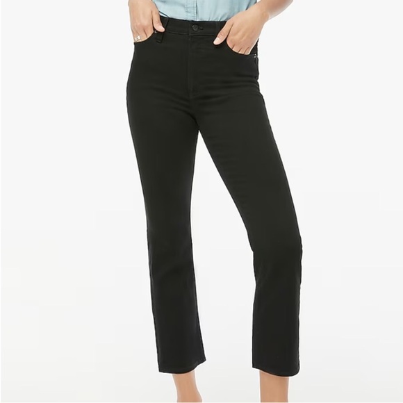 NWT J.Crew Mid-rise Flare Crop Black Jeans - Picture 1 of 4